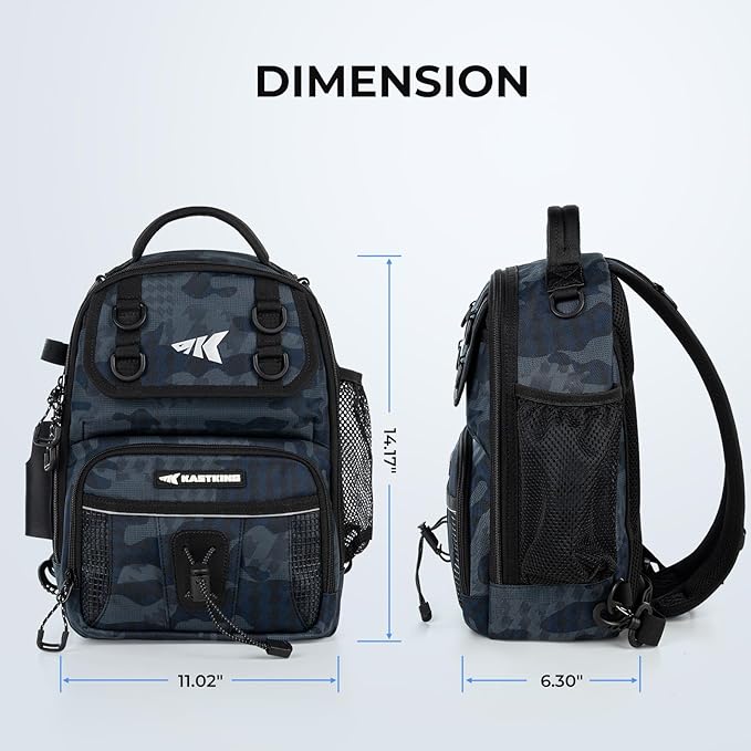 KastKing BaitSpace Fishing Sling Bag, Fishing Backpack with Rod & Beverage Holder, Tackle Bag for Fishing Gear