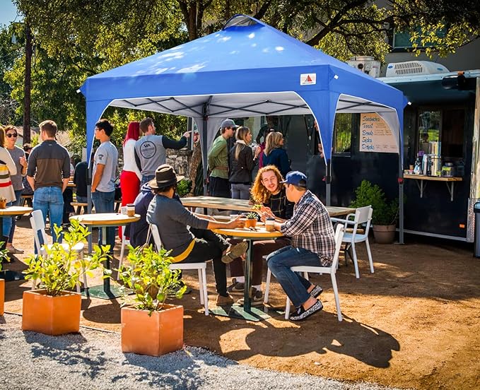 ABCCANOPY Outdoor Pop up Canopy Tent, 8x8 Instant Portable Canopy for Camping, Beach, Backyard, Sapphire Blue