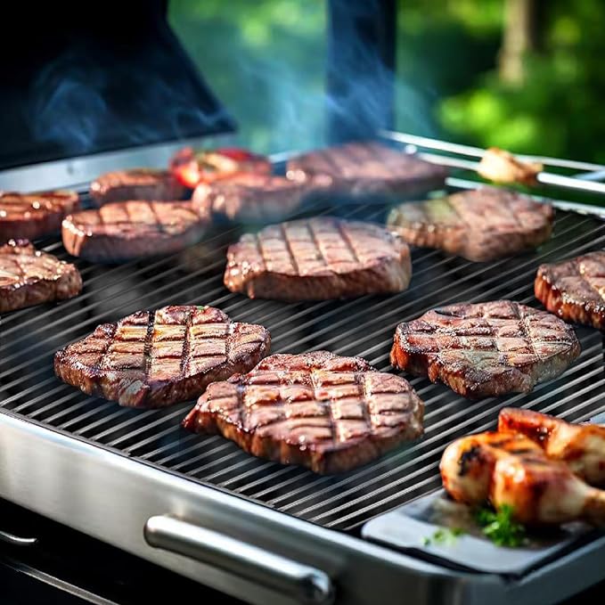 J&HYBBQ 4pcs Premium 7.8mm Stainless Steel Grill Grates – Compatible with Bull Angus, Brahma, Outlaw & More – Non-Stick, Easy-Clean BBQ Replacement Grates for Ultimate Grilling Experience