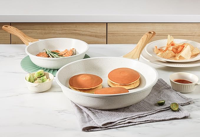 SENSARTE Nonstick Ceramic Cookware Set 13-Piece, Healthy Pots and Pans Set, Non-toxic Kitchen Cooking Set with Stay-Cool Handles, Silicone Tools and Pot Protectors, PFAS and PFOA Free