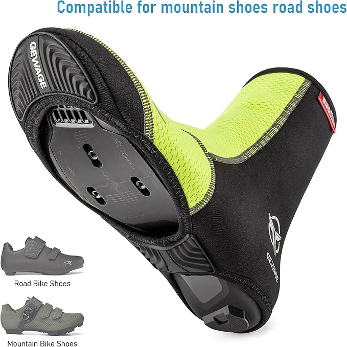 GEWAGE Cycling Shoe Covers -Warm Bike Shoe Covers - Windproof Mountain Road Cycling Overshoes - Cycling Shoe Cover for Men Women