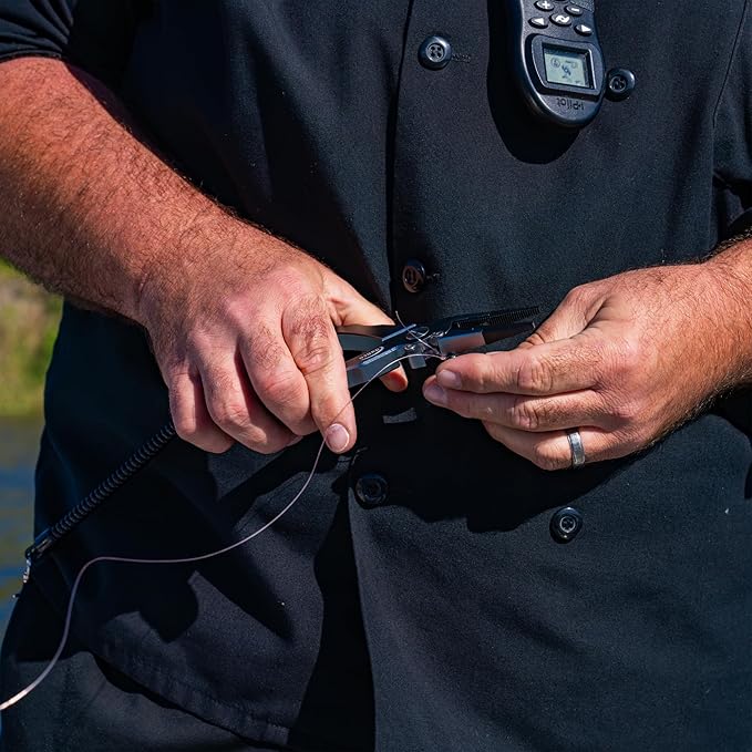 danco 7.5-inch Aluminum Fishing Pliers with Tungsten-Carbide Side Cutters - T6-6061 Aircraft Grade Aluminum Construction - Saltwater Resistant Fishing Pliers with Sheath