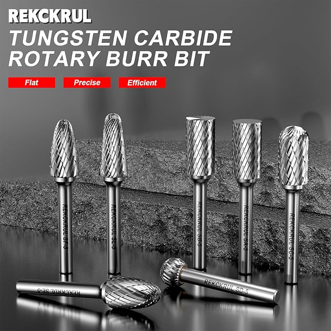 Professional Tungsten Carbide Rotary Burr Bit, SL-5 Double Cut Carbide Burr with 1/4" Shank for Metal, Wood, and Steel – Durable Die Grinder Accessory for Deburring, Engraving & Polishing