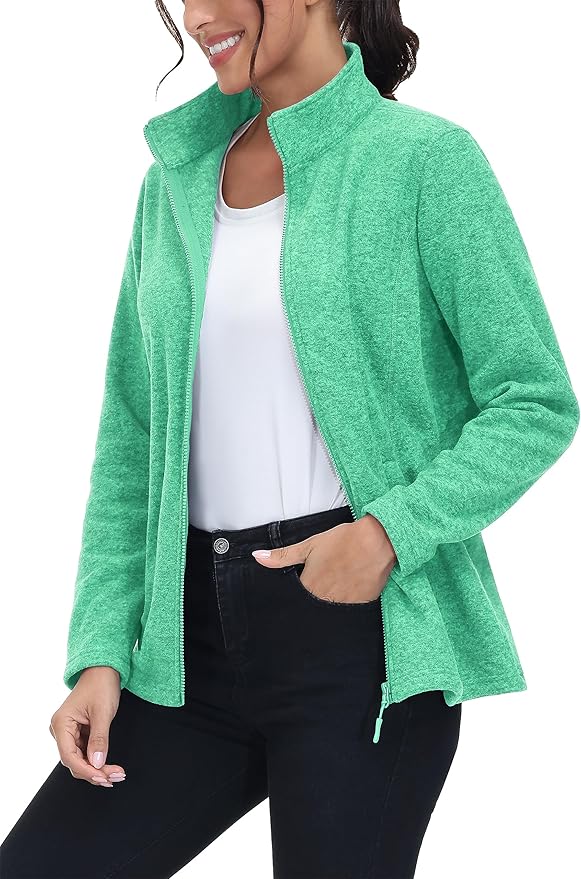 MAGCOMSEN Fleece Jacket Women Zip UP Lightweight Soft Polar Warm Winter Jackets for Women with Pockets Outdoor Hiking