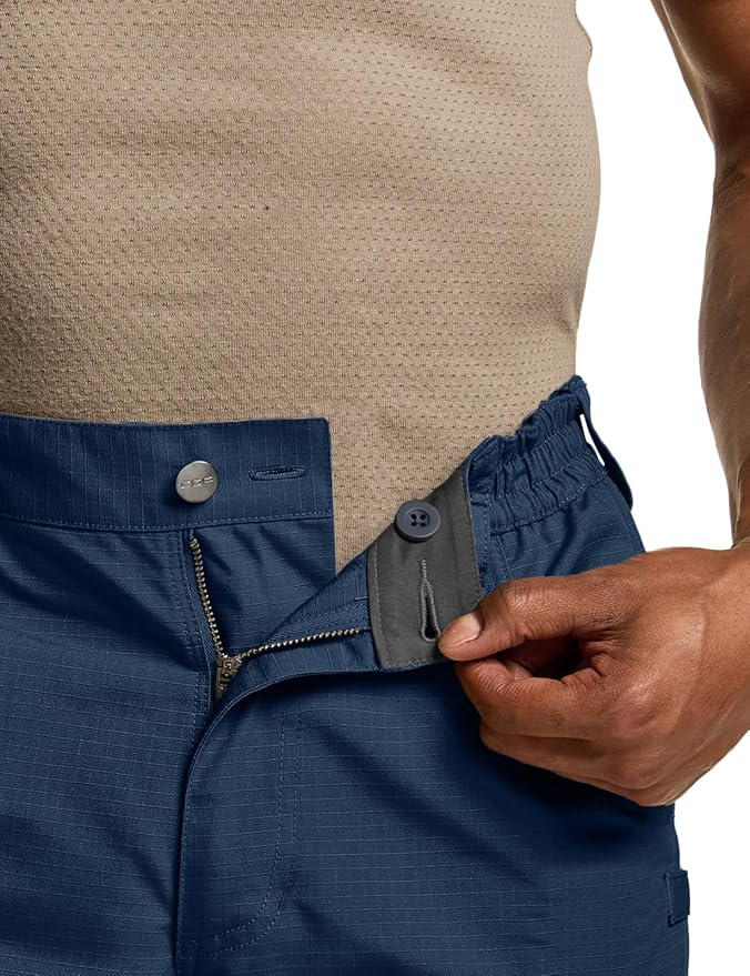 CQR Men's Flex Stretch Tactical Pants, Water Resistant Ripstop Cargo Pants, Lightweight EDC Outdoor Work Hiking Pants