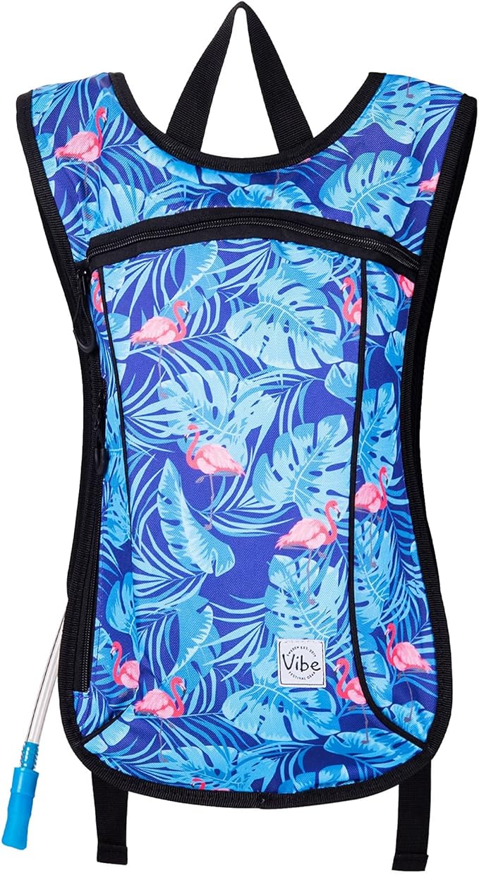 Vibe Festival Gear Hydration Pack Backpack with 2L Water Bladder for Women, Men, Teens, Kids - Hydropack Hydro Sports, Outdoor, Running, Camping, Hiking, Festivals, Raves