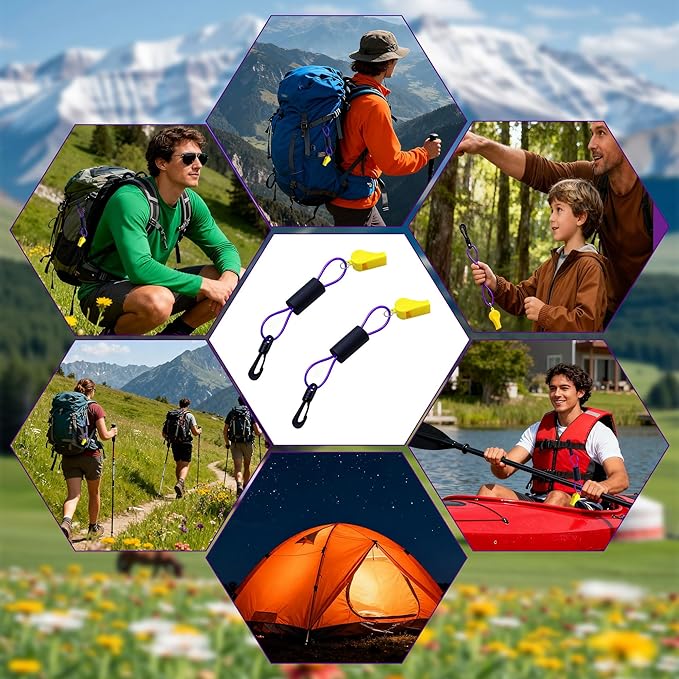Emergency Safety Whistle with Lanyard, Super Loud 120dB Waterproof Survival Gear for Life Vest Jacket, Boating, Hiking, Camping, Hunting, Fishing, and Rescue Signaling (2 Pack)