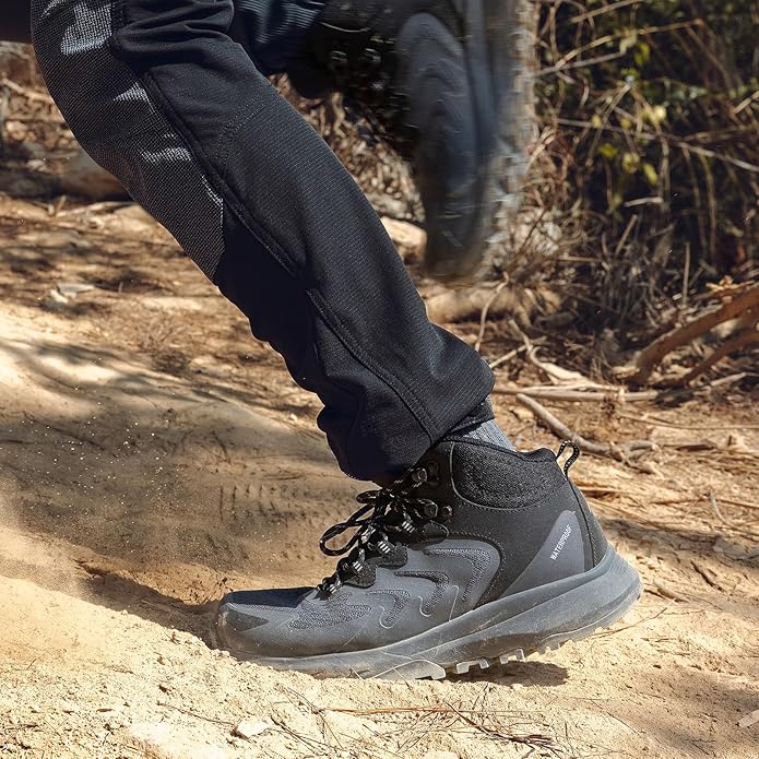 Men's Waterproof Hiking Boots Lightweight Comfortable Breathable Outdoor All-Terrain Trekking Ankle Boots