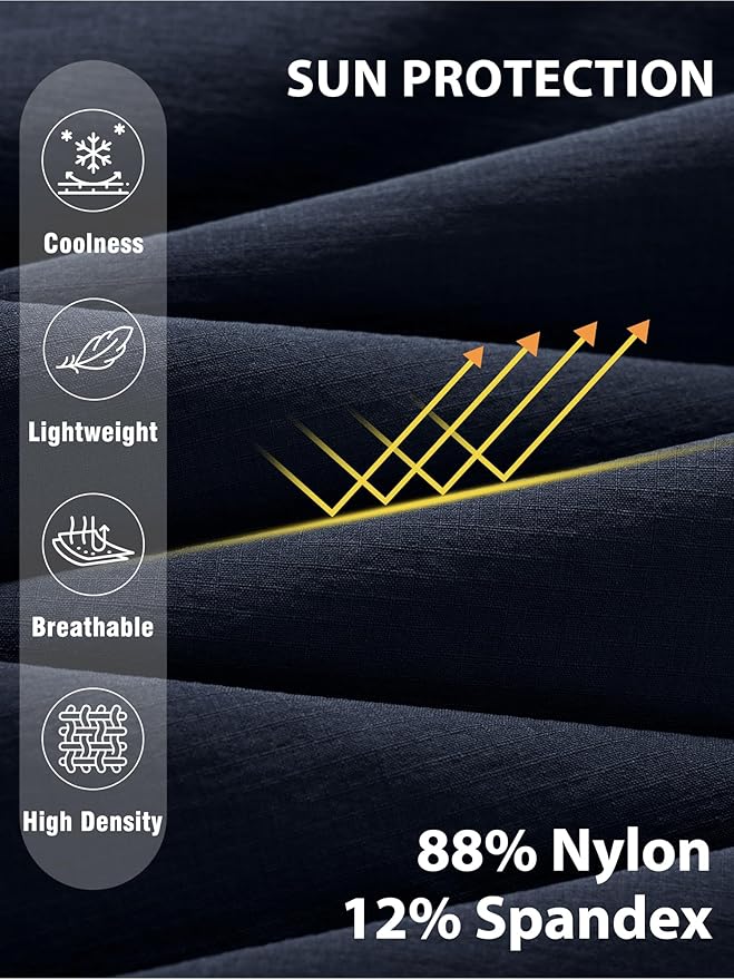 Mens Hiking Pants Lightweight Cargo Work Tactical Nylon Stretch Waterproof Quick Dry Fishing Travel Outdoor 6 Pockets