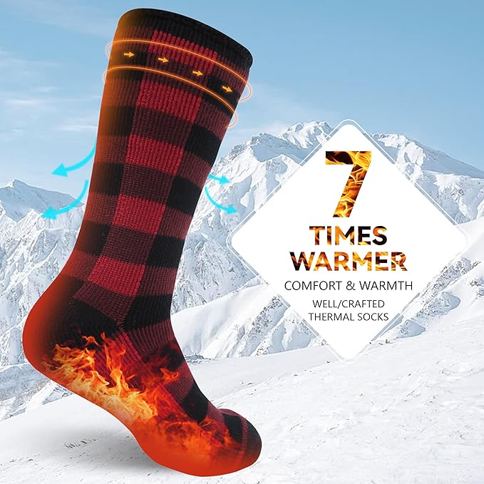 Sunew Warm Thermal Socks 4 Pack, Mens Womens Winter Heated Outdoor Skiing Thermal Socks