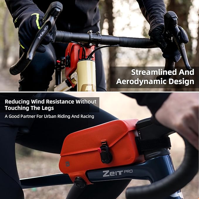 Rhinowalk Bike Frame Bag with Magnetic Flap Waterproof Bicycle Top Tube Bag Bikepacking Cycling Tools Storage Bag for MTB Road Bike
