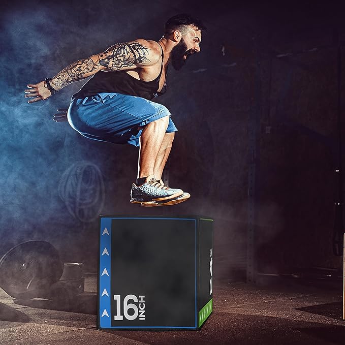 BalanceFrom 3-in-1 Foam Plyometric Jump Box for Home Gym with Multiple Height Options – Versatile Plyo with Non-Slip Surface for Strength, HIIT, Step-Ups, and Agility Training