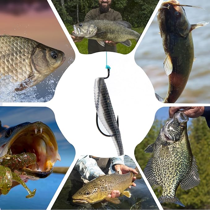 EWG Hooks for Bass Fishing,50Pcs/100Pcs Texas Carolina Rig Hooks Worm Hook Weedless/Inline for Soft Plastic Baits Saltwater