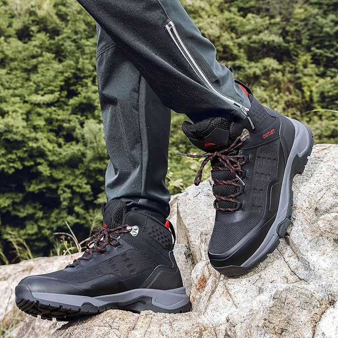 Men's Waterproof Hiking Boots Lightweight Breathable All-Terrain Outdoor Ankle Boots Trekking Hiking Shoes
