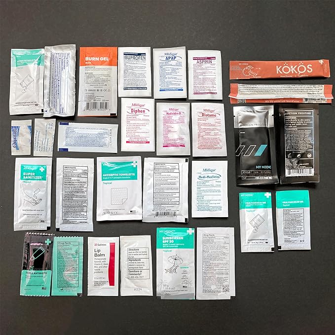 My Medic Sidekick - Camping Hiking and Backpacking First Aid Kit - 70 Items - HSA and FSA Eligible - Small Ifak Great for Travel or Motorcycle - Portable Emergency Kit – Red