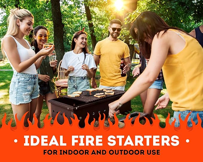 Zorestar Fire Starters XXL 120 pcs - Firelighters for Indoor and Outdoor Use, Compatible with Solo Stove, Green Egg and Other firepits and BBQs - Box of 100% Waterproof Firestarters