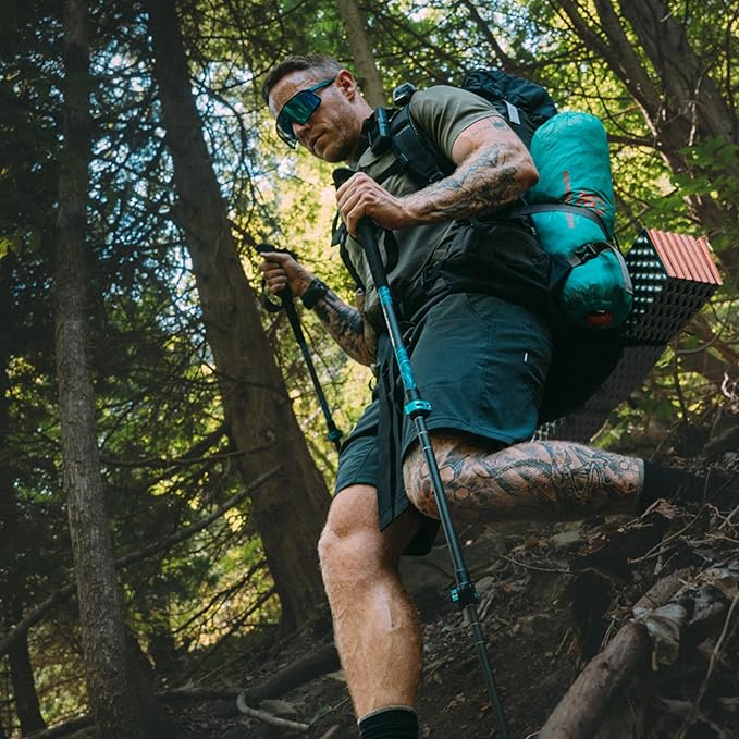 Adjustable Carbon Fiber Trekking Poles – Lightweight Hiking Poles with Quick Lock for Backpacking, Camping, Glacial Wave Strider X for Climbing & Travel