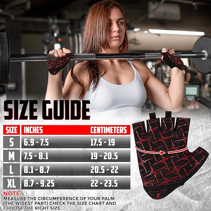 ZRIX Well Vented Weight Lifting Gym Workout Gloves with Wrist Wrap Support for Men & Women & Adult, Full Palm Protection, Training, Fitness, Hanging, Pull ups, Cycling & Hand Grip Gloves