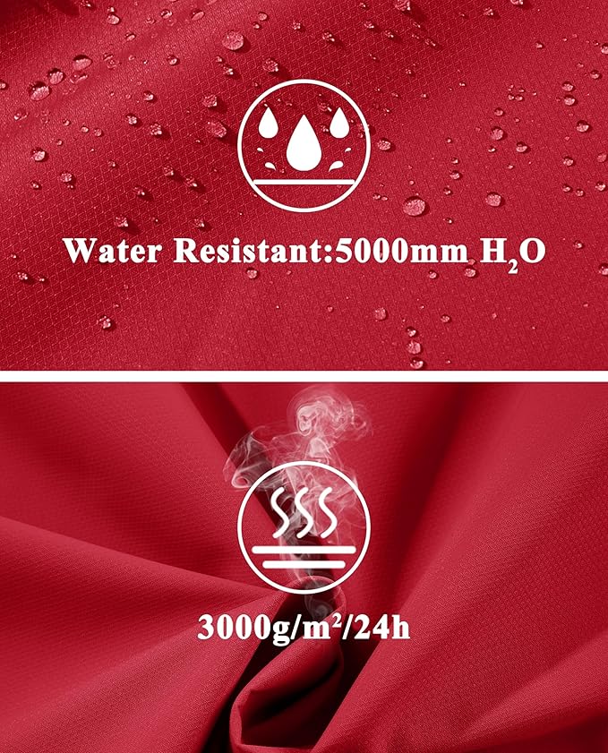 MAGCOMSEN Men's Lightweight Windbreaker Rain Jacket Raincoat with Detachable Hood for Hiking Fishing Activewear