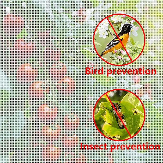 Alpurple Insect Bird Barrier Netting Mesh-10 x 15 Feet Garden Bug Netting Plant Cover for Protect Plant Fruits Flower from Insect Bird Eating