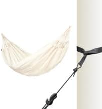 LA SIESTA Brisa Classic Hammock with Suspension Tree Straps, Handmade, Weather-Resistant, Tear-Resistant Hammock for Indoor & Outdoor Relaxation, Size-Double - Vanilla