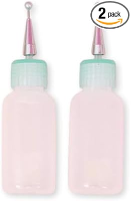Craftelier - Set of 2 Bottles with Precision Ultrafine Applicator and Closure | Perfect Applicator for Glue, Acrylic Paint or Alcohol Inks | Measures Approx. 8 x 2,4 cm | Capacity 15 ml (0.51 Fl Oz)