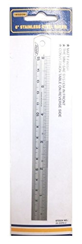 HHIP 7019-0001 Stainless Steel Ruler, Size 6"/15 cm, silver