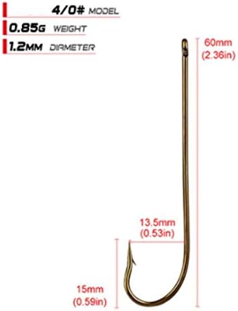 100pcs Long Shank Fishing Hooks High Carbon Steel Fly Tying Jig Hooks Super Sharp Barbed Hook Tips Tan Color 13 Sizes for Choice