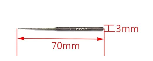 Luo ke 10 Pcs Diamond Burr - 1/8'' Shank Long Cone Shape Diamond Burs Bead Reamer for Rotary Tools