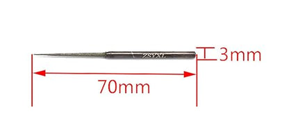 Luo ke 10 Pcs Diamond Burr - 1/8'' Shank Long Cone Shape Diamond Burs Bead Reamer for Rotary Tools