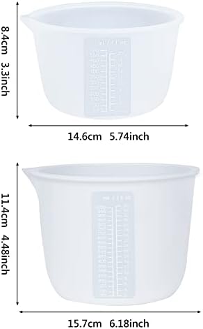 Silicone Measuring Bowl-Epoxy Resin, Fluid Art, Butter, Chocolate-Squeeze Pour Mixing-BPA Free-Large Set of 2 1000ml/36oz(4 Cups) 600ml/20oz(1 Pint)