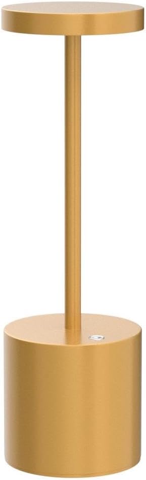 2Pack Cordless Table Lamp, Rechargeable LED Battery 5000mAh Metal USB Portable Powered Desk Lamp, 3 Levels Brightness Light for Restaurants Outdoor (2pack 10.25in Gold)