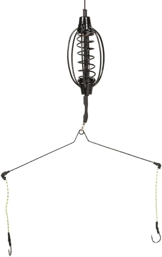 Carp Fishing Feeder Baits Cage, Spring Fish Feeder with Holder, Inline Methods Fishings Tackle Baits Hook Rigs Set Sinkers Cage Feeder Tackle Fishing Sinkers Weights