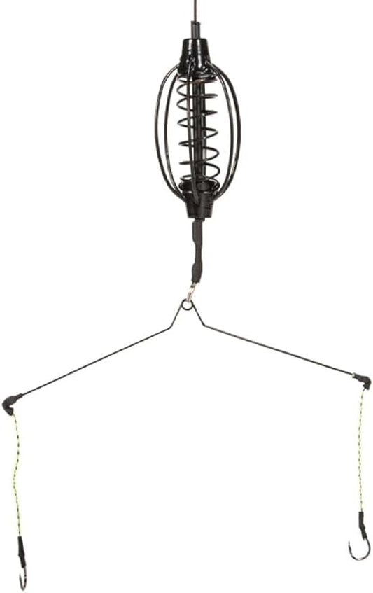 Carp Fishing Feeder Baits Cage, Spring Fish Feeder with Holder, Inline Methods Fishings Tackle Baits Hook Rigs Set Sinkers Cage Feeder Tackle Fishing Sinkers Weights