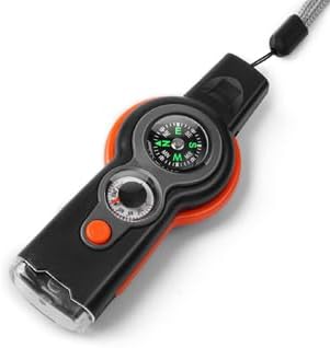 Emergency Survival Function Whistle, Outdoor Multifunctional Tool Safety Whistle with Lanyard, Ideal for Kayaking, Boating, Hiking, Camping, Climbing, Hunting, Fishing, Rescue Signaling