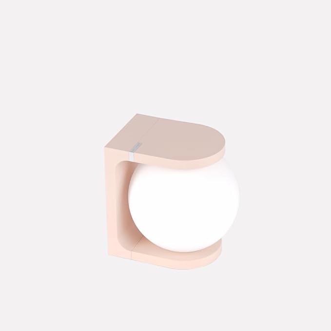 Wireless Charging Table Lamp with Flat Top Surface, Modern Design (Pink)