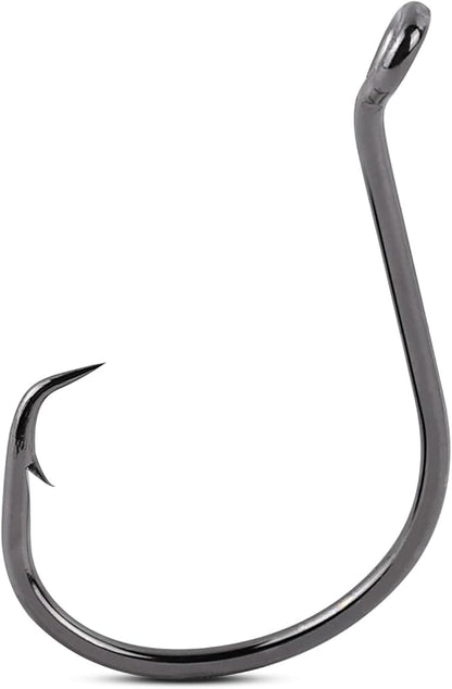 UCEC Circle Hooks Fishing Hooks 2X Strong Offset Circle Hooks Saltwater Black High Carbon Steel Octopus Catfish Fishing Hooks Fishing Gear Tackle 150pcs/ 240pcs - Size:#1 1/0 2/0 3/0 4/0 5/0 6/0 8/0