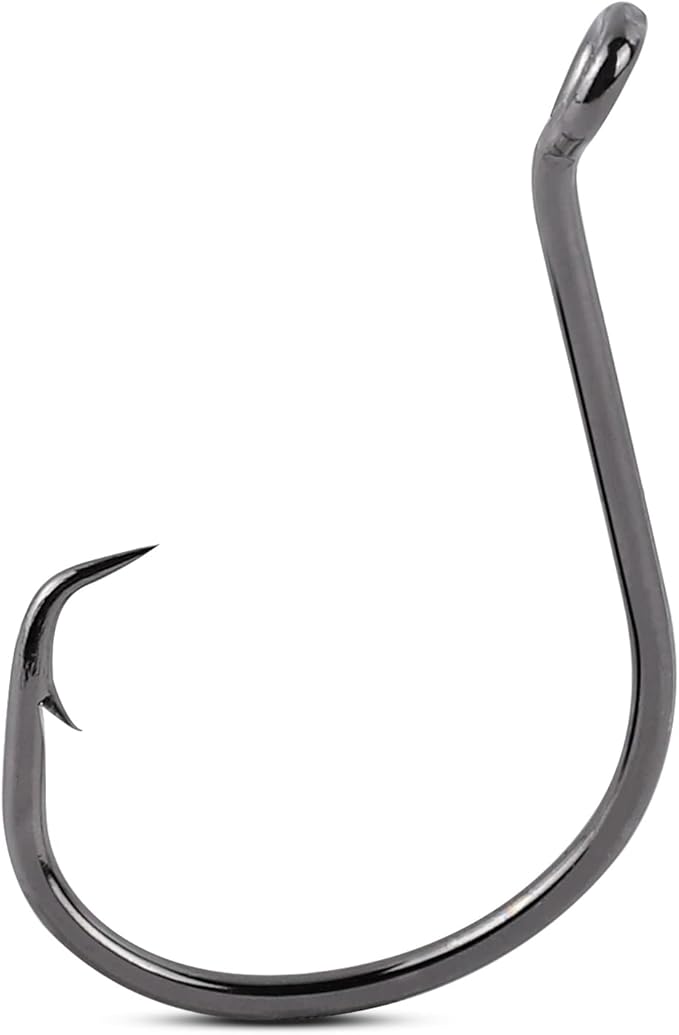UCEC Circle Hooks Fishing Hooks 2X Strong Offset Circle Hooks Saltwater Black High Carbon Steel Octopus Catfish Fishing Hooks Fishing Gear Tackle 150pcs/ 240pcs - Size:#1 1/0 2/0 3/0 4/0 5/0 6/0 8/0
