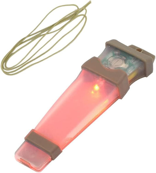 Helmet Signal Light Waterproof Survival Tactical Hiking Boating Cycling Personal Identification Marker Light (Hook Back Tan & Red)