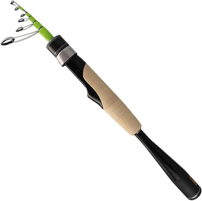 PURELURE Telescopic Fishing Rod Ultralight or Light, Carbon Fiber Rod Spinning & Casting, Fuji Alconite Ring and Reel Seat, One-Piece Mixed Carbon/4A Cork Handle, Spare Solid Tip, Portable Travel Rod