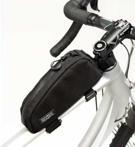 Toprock Frame Bag - Water Resistant, Durable Cordura Fabric & Bicycle Daily Essentials Holder - Top Tube, Frame Storage, Bikepacking for Road, Gravel Cycling - Black (1 L)