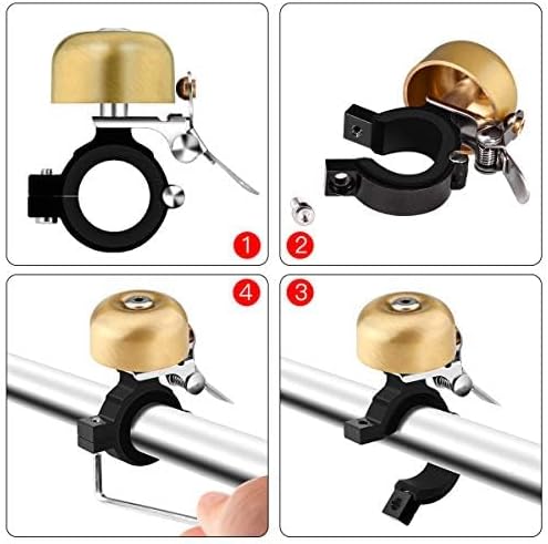 Greallthy Bike Bell Classic Brass Bicycle Bell,Bike Bells for Adults Kids, Loud Retro Bell for Road & Mountain Bikes, Universal Handlebar Fit.