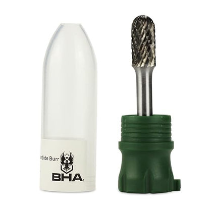 BHA Cylinder Radius End Tungsten Carbide Burr Die Grinder Rotary Tool Bit for Metal Contouring and Deburring, Double Cut With 1/4" Shank (SC-3: 3/8" Cut Diameter x 3/4" Length)