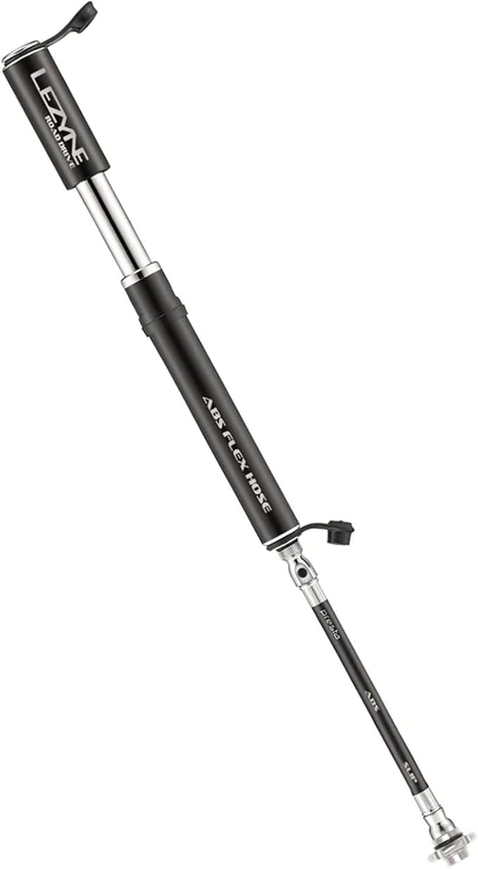 LEZYNE Road Drive Bicycle Tire Hand Pump, High Pressure 160psi, ABS Flex Hose, Presta & Schrader, Compact Bike Pump