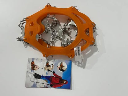 WIN.MAX Crampons for Shoes, Traction Cleats Ice Snow Grips with 19 Stainless Steel Spikes, Shoe Talons Anti - Slip Boots Spikes for Walking, Jogging, Climbing and Hiking