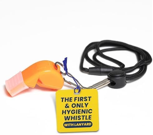 The Protector Whistle P51 - Coach Whistle - Official Whistle for Sports, Removable Cushioned Mouth Grip, Loud Safety Whistle for Adults with Breakaway Lanyard - Emergency Whistle Teacher Lifeguard