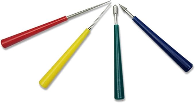 SEIWEI 4 Pcs Diamond Tipped Bead Reamer Multicolored Bead Spinner Hole Enlarger Tool for Jewelry, Metal, Plastic, Wood, Ceramic, Crystal