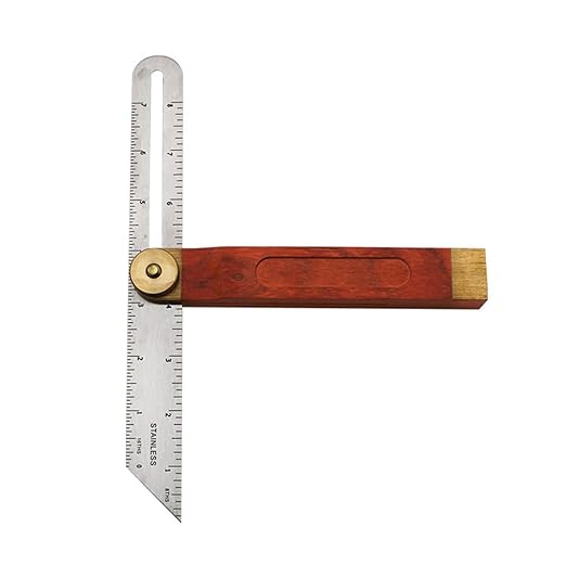 Bevel Sliding Angle Ruler with Stainless Steel and Handle Adjustable Multi-Angle Measurement Gauge for Woodworking and Carpentry Dual Scale Protractor Centimeter Markings