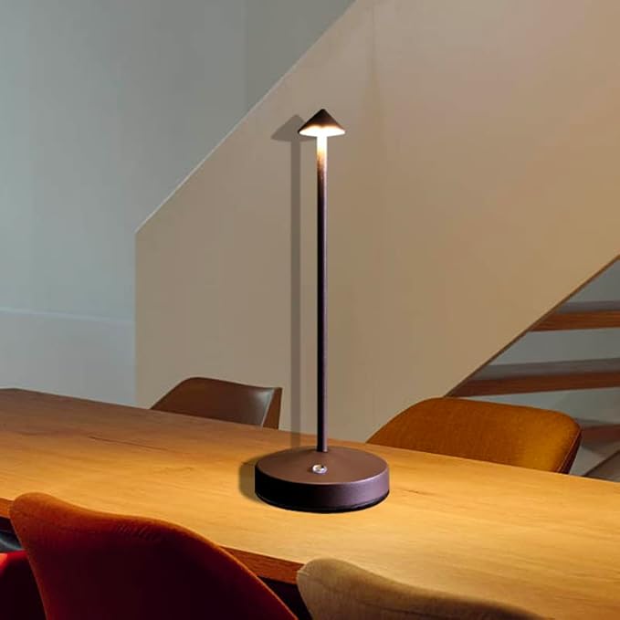 2 PACK Cordless Lamps,Battery Rechargeable Table Lamp,Portable Lamps,2 Level Brightness Dimmable Night Light,Minimalist Design,Cordless Table Lamps for Living Room/Restaurant/Couple Dinner(Rust)