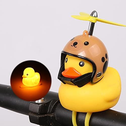 Lovely Yellow Duck Bike Bell, Kids Bike Horn, Rubber Yellow Duck Bicycle Accessories with LED Light - for Kids Toddler Children Adults Sport Outdoor